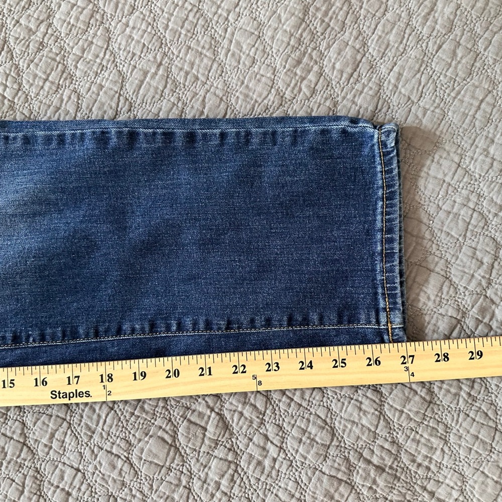 Lucky Brand 410 Athletic Straight Jeans Mens 34x29 Dark Wash Blue Denim Stretch - Picture 5 of 12